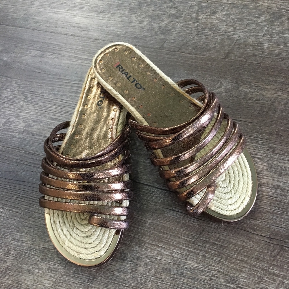 Rialto Women’s Metallic Espadrille Slippers-SZ 6M